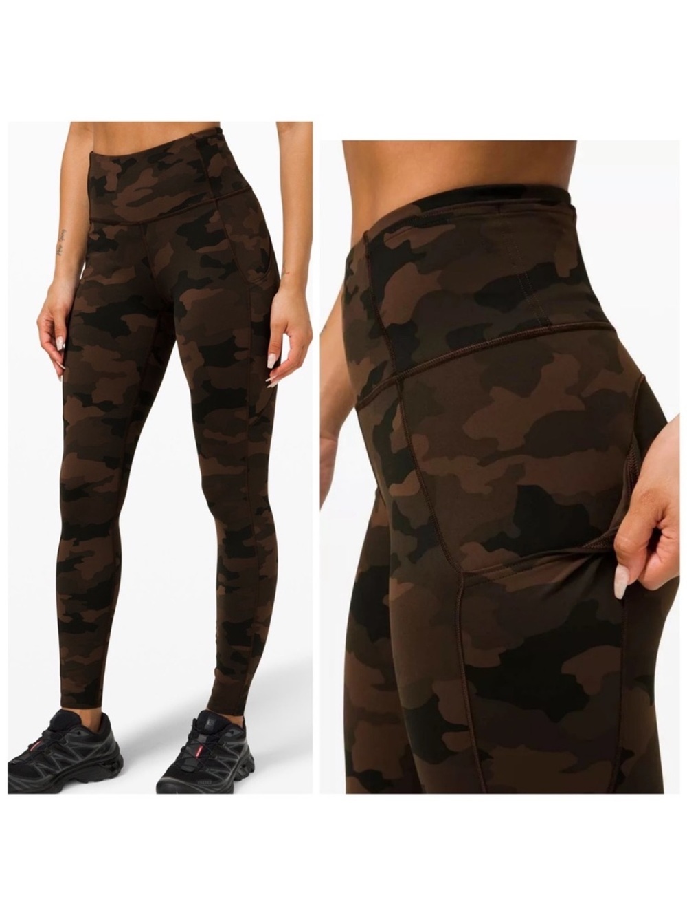 Lululemon Women Fast & Free HR 23”
Tight Brushed Brown Camo Size 6